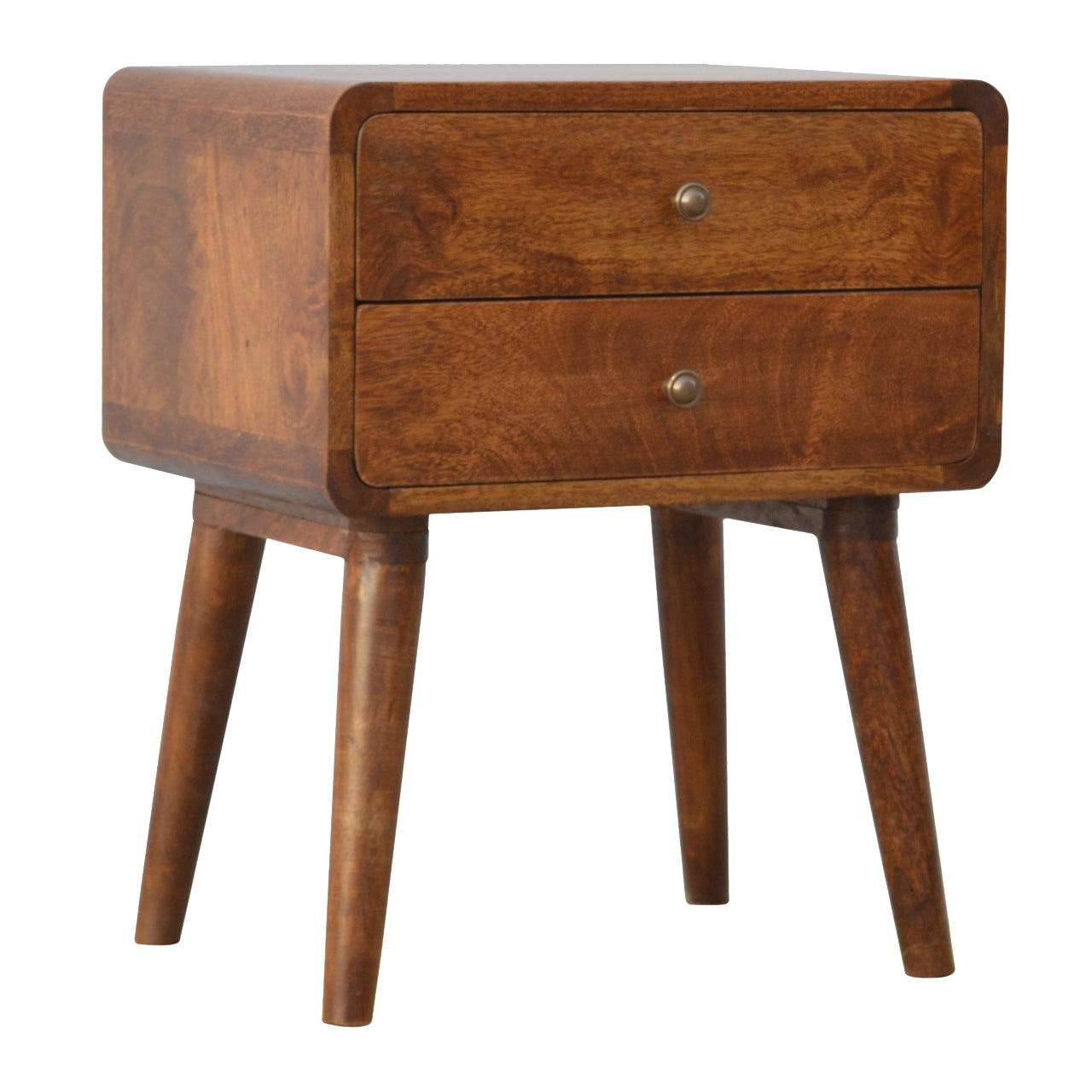 Curved Chestnut nightstand