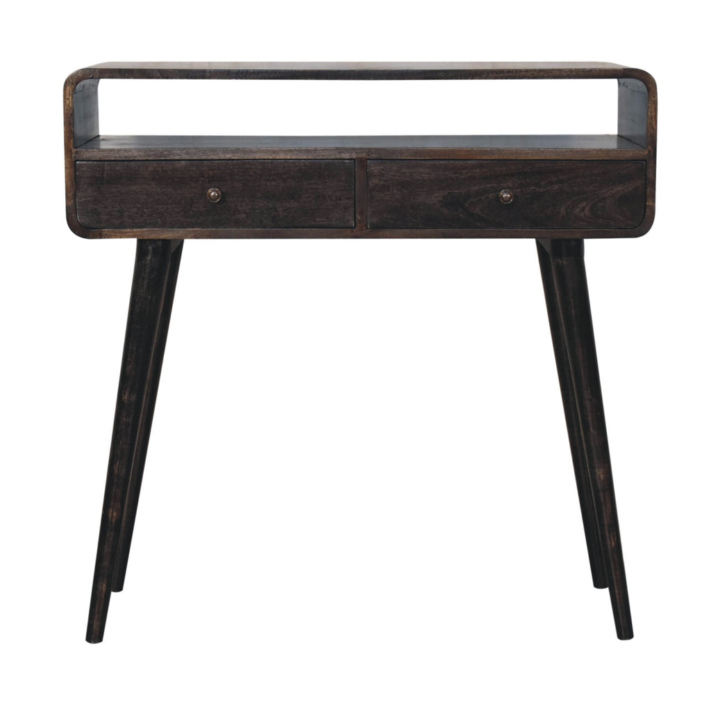 Curved Ash Black Console Table