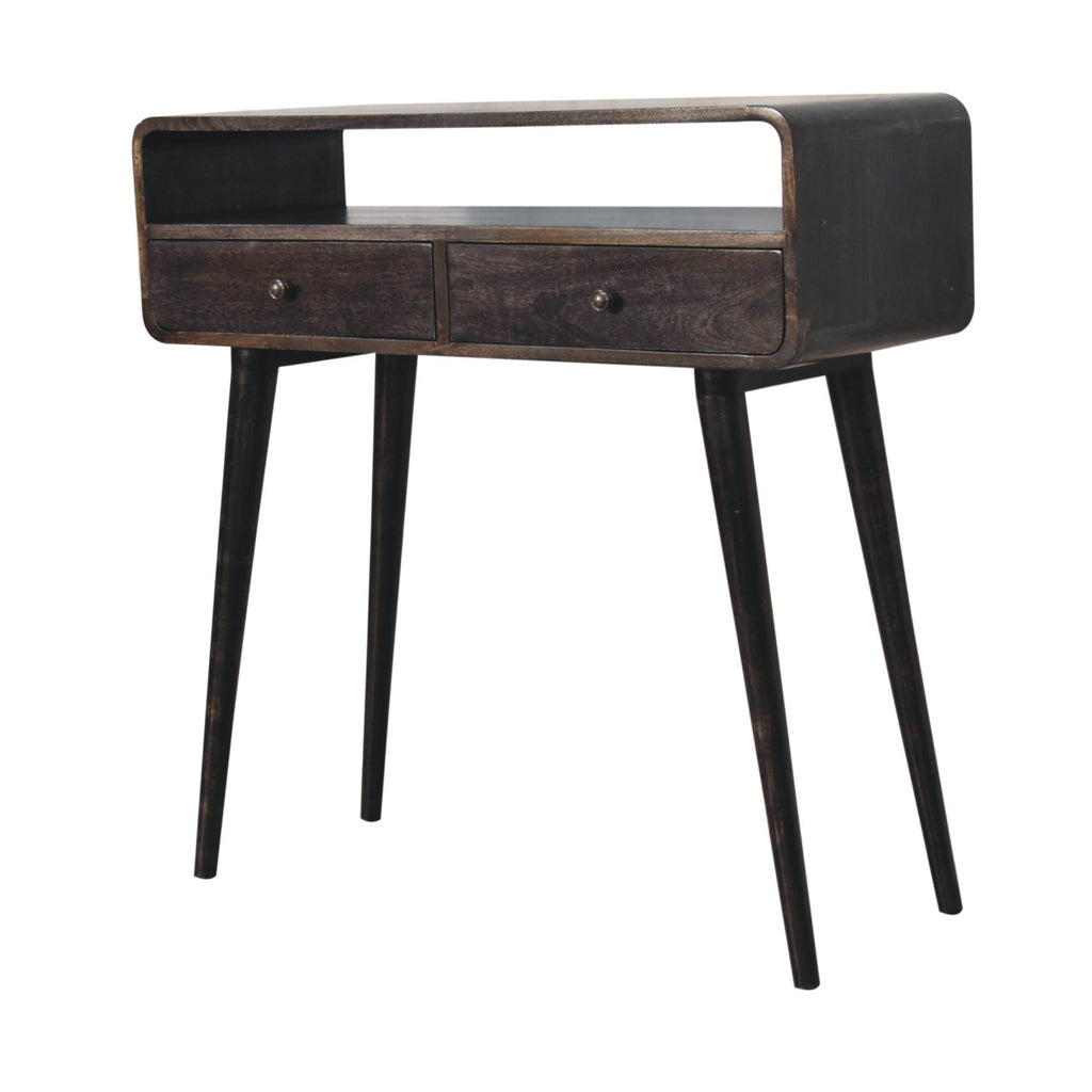 Curved Ash Black Console Table