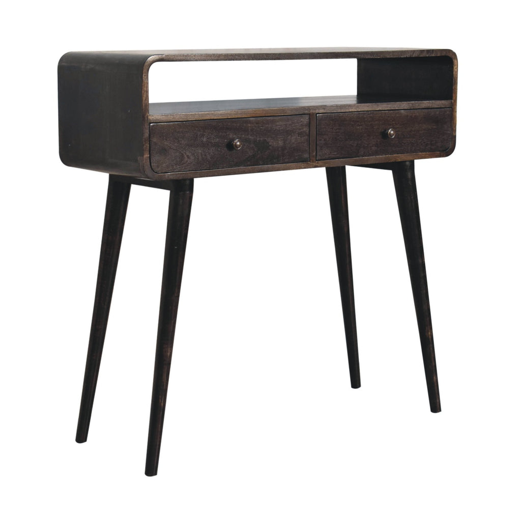 Curved Ash Black Console Table