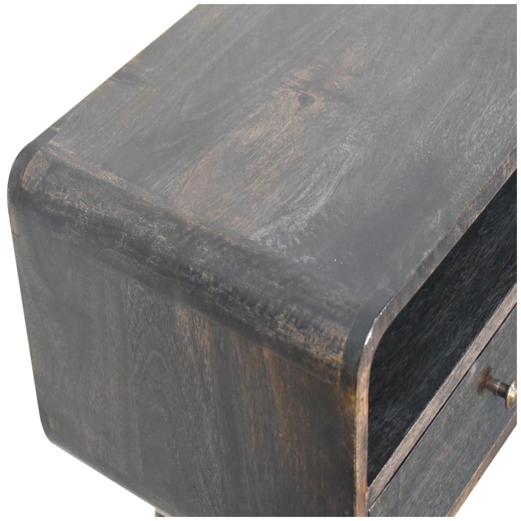 Curved Ash Black Console Table