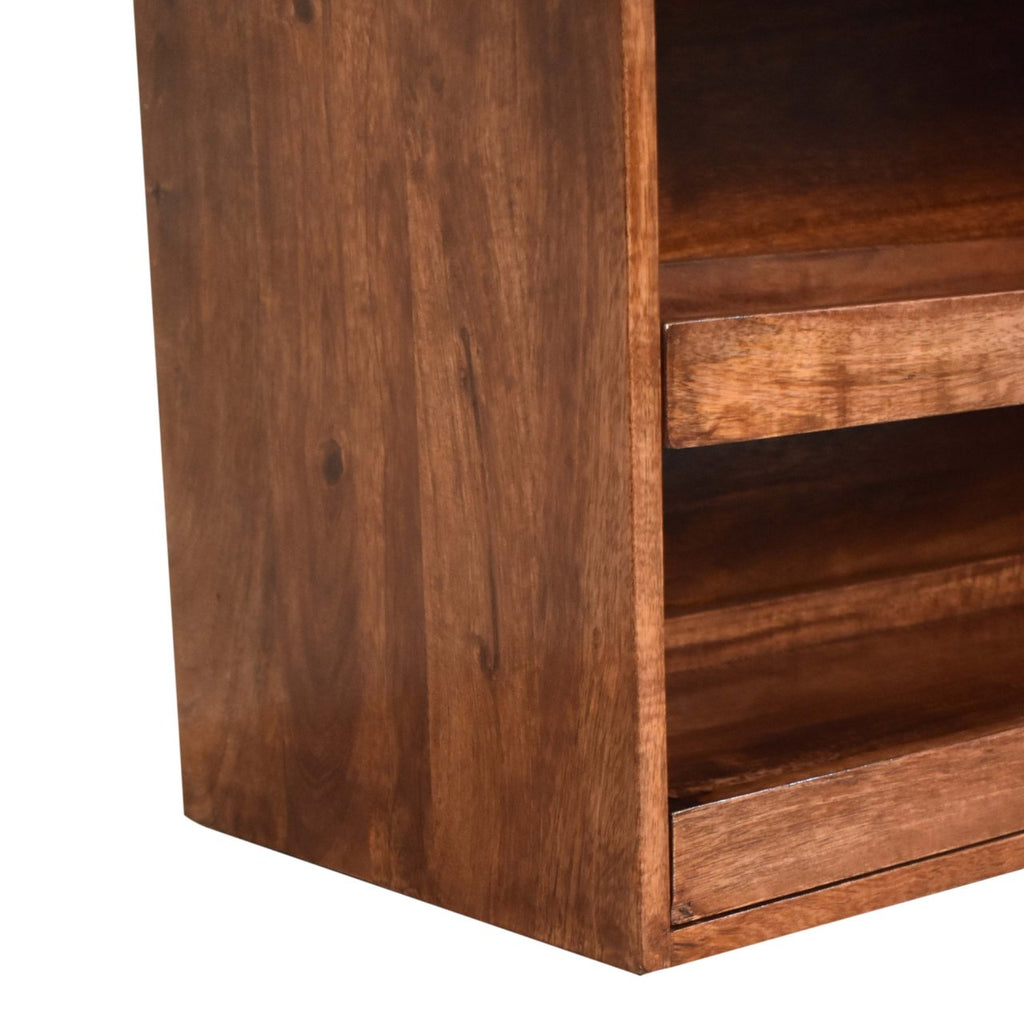 Buffalo Hide Pull out Honey Caramel Shoe Storage Bench