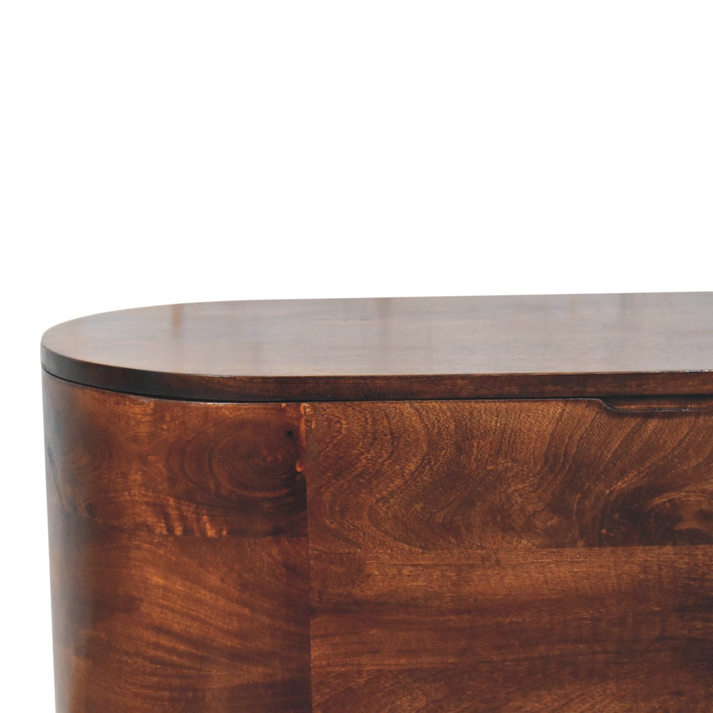 Curved California Walnut Blanket Box