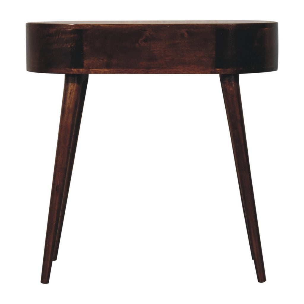 California Walnut Rounded Small Console Table