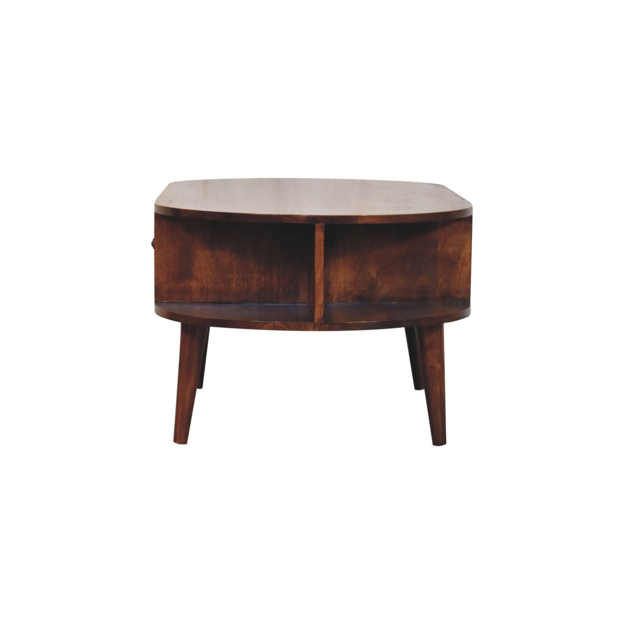 Chestnut Oval Coffee Table with 2 Drawer