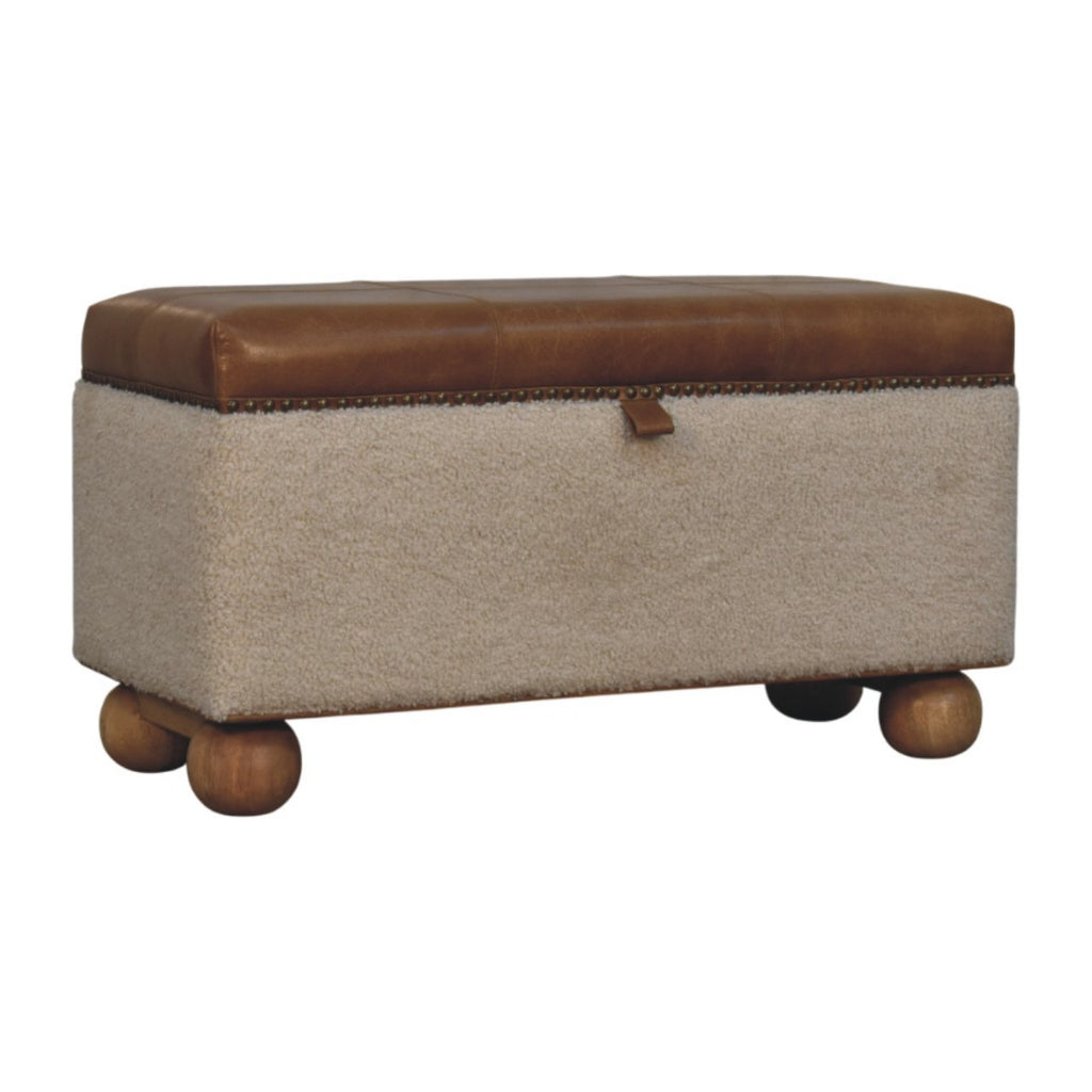 Boucle Lid- up Storage Ottoman