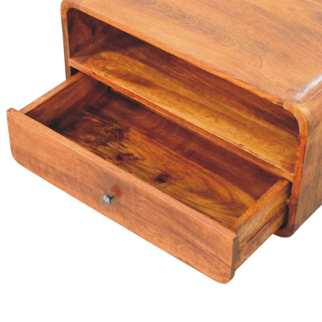 Avora Wall-Mounted Chestnut Nightstand