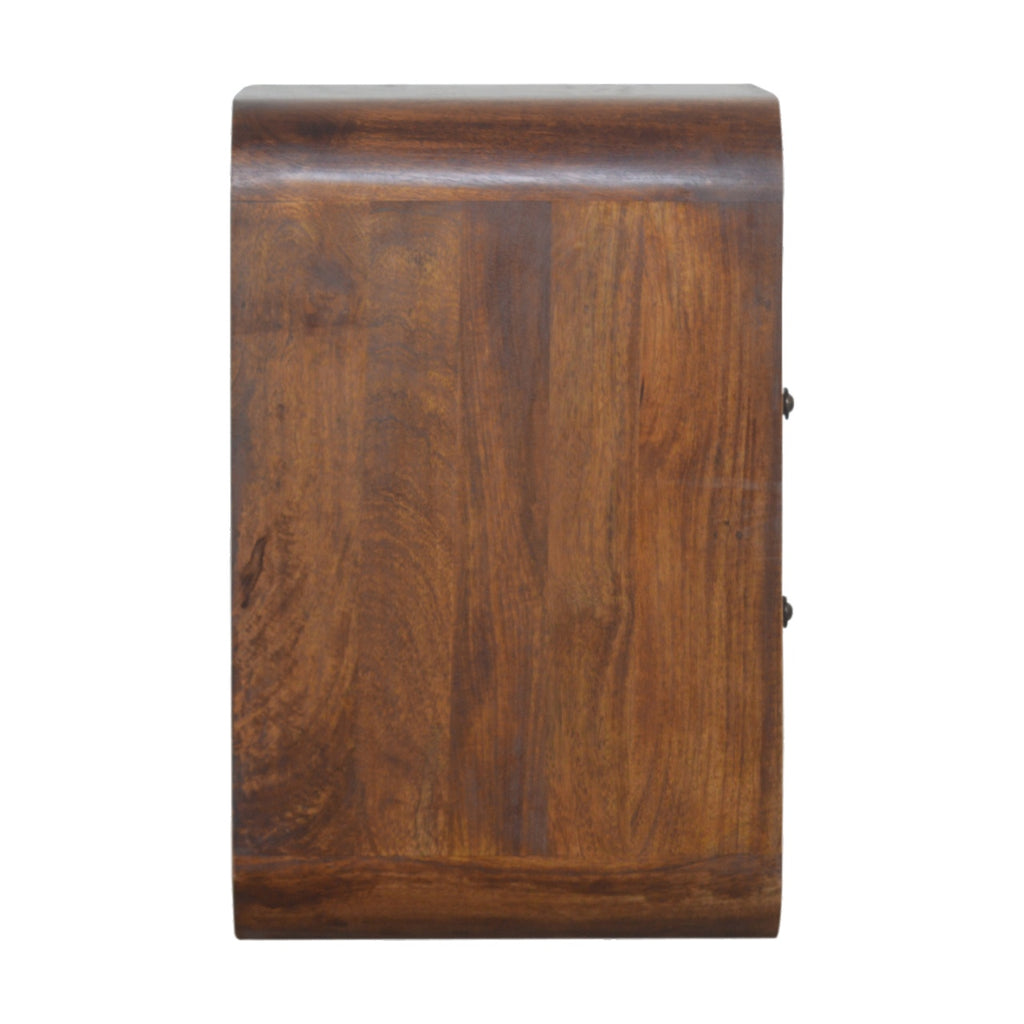 Chestnut Curve 2 Drawer nightstand