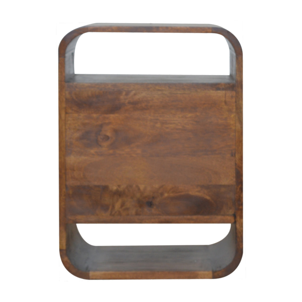 Chestnut Curve 2 Drawer nightstand